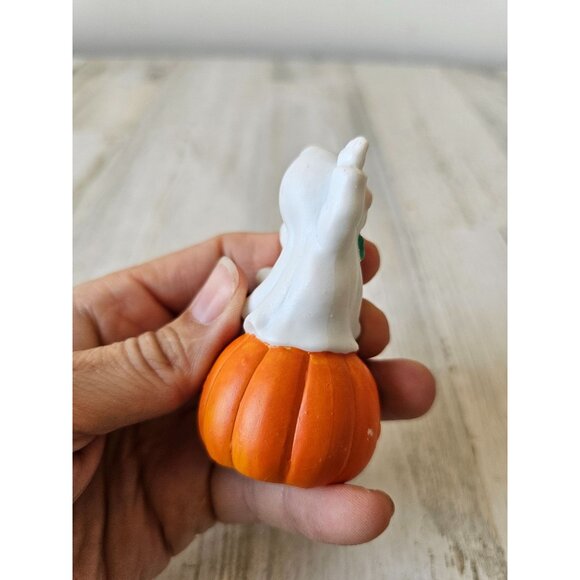 Vintage ceramic ghost pumpkin village Halloween fall decor miniature - Picture 6 of 8